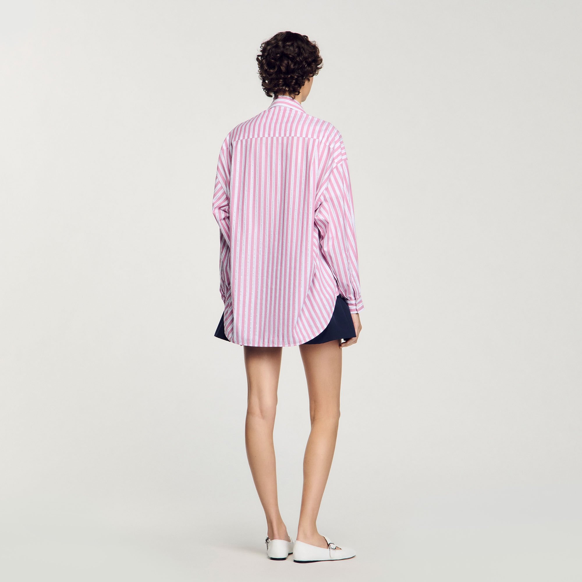 STRIPED RHINESTONE SHIRT - 5