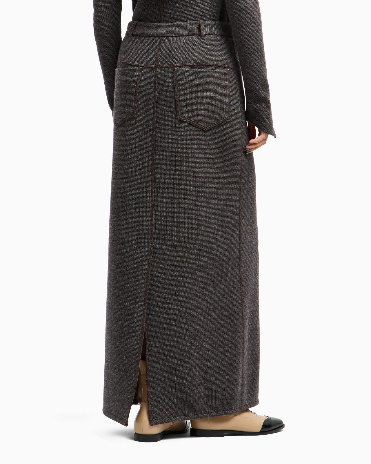 LONG SKIRT IN WOOL JERSEY - 3