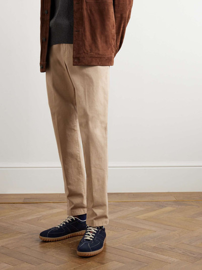 Berluti Scritto Venezia Leather-Trimmed Suede Sneakers outlook