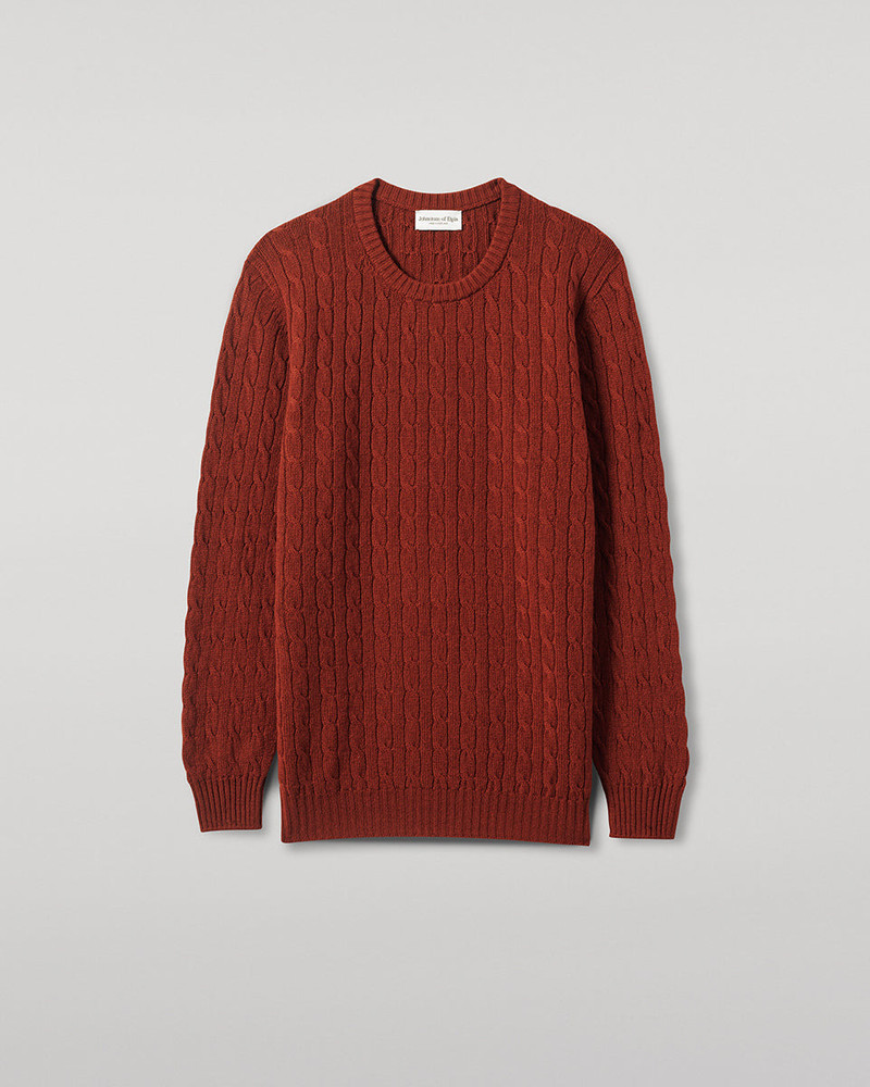 Cable Knit Red Cashmere Jumper 1