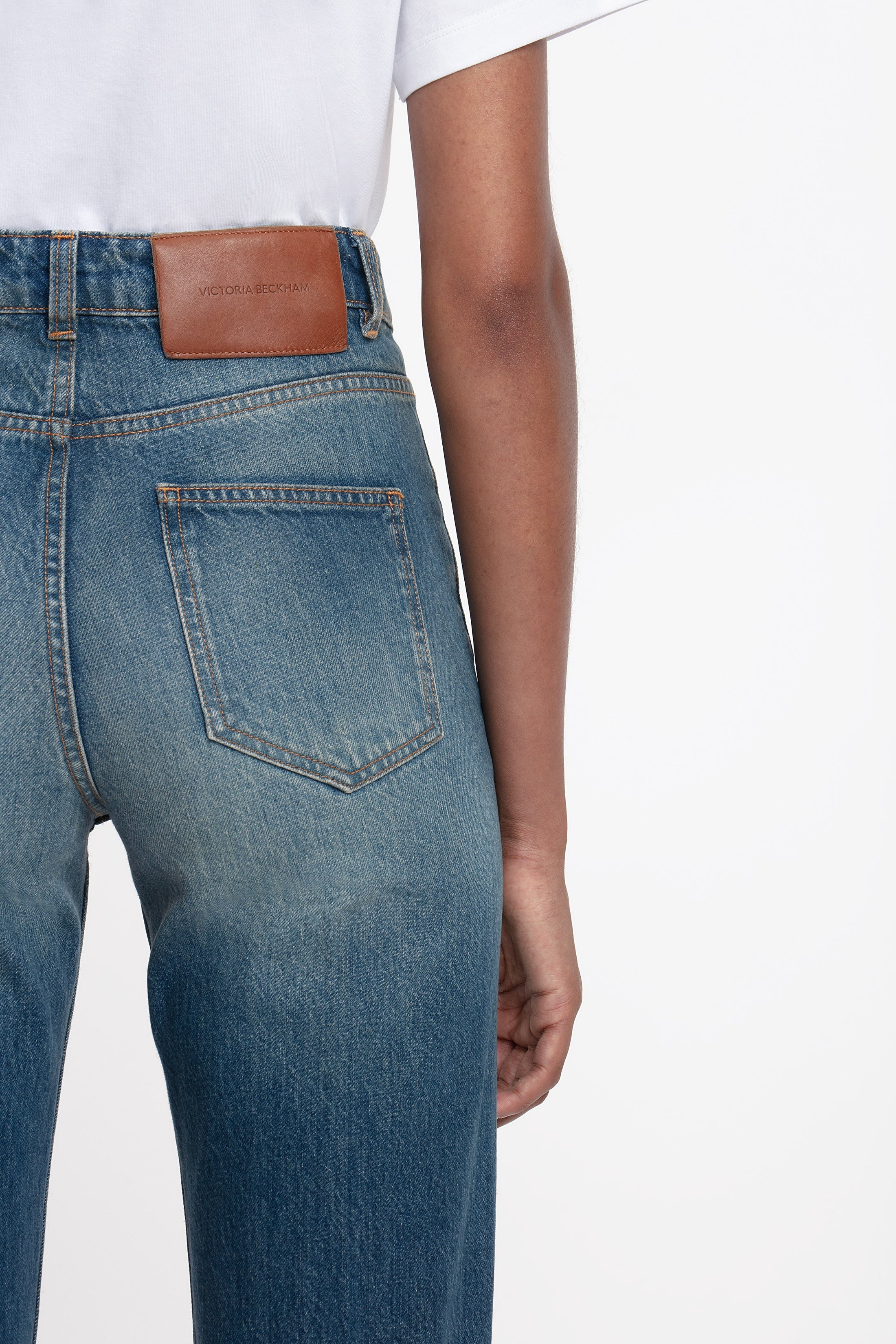 Julia High Waisted Stretch Jean In Mid Blue - 5