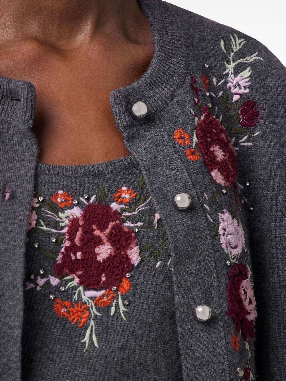 floral-embroidered cardigan - 6