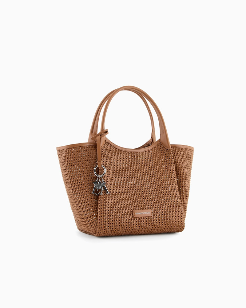 EMPORIO ARMANI INTERWOVEN SHOPPER BAG WITH LOGO CHARM outlook