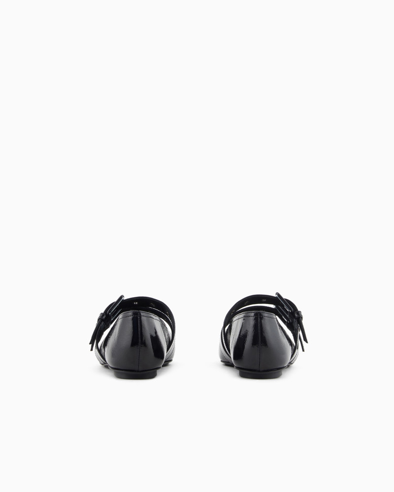 EMPORIO ARMANI PATENT LEATHER BALLERINAS WITH DOUBLE STRAP outlook