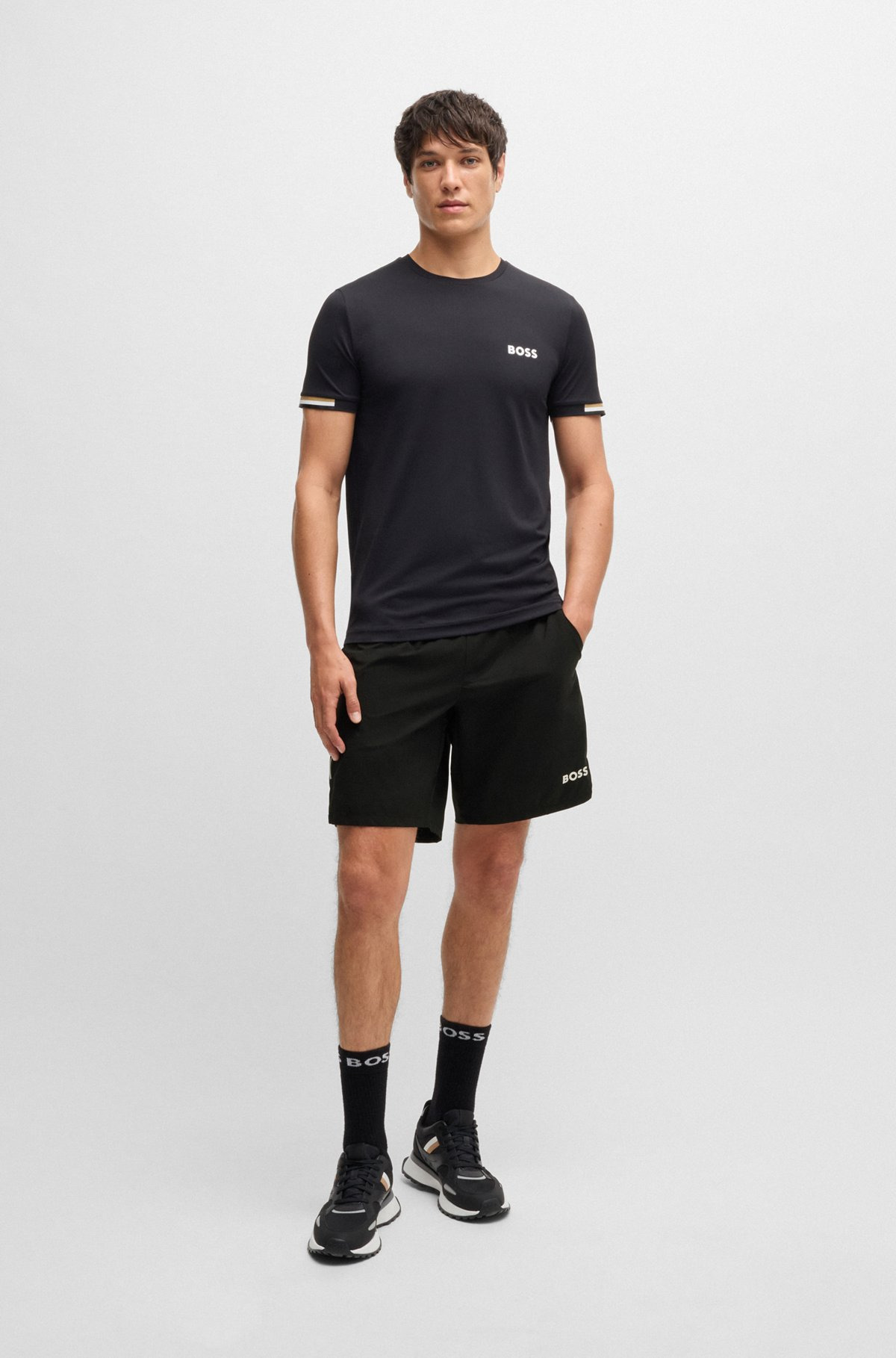 BOSS X MATTEO BERRETTINI ACTIVE TENNIS SHORTS WITH FOUR-WAY STRETCH - 3