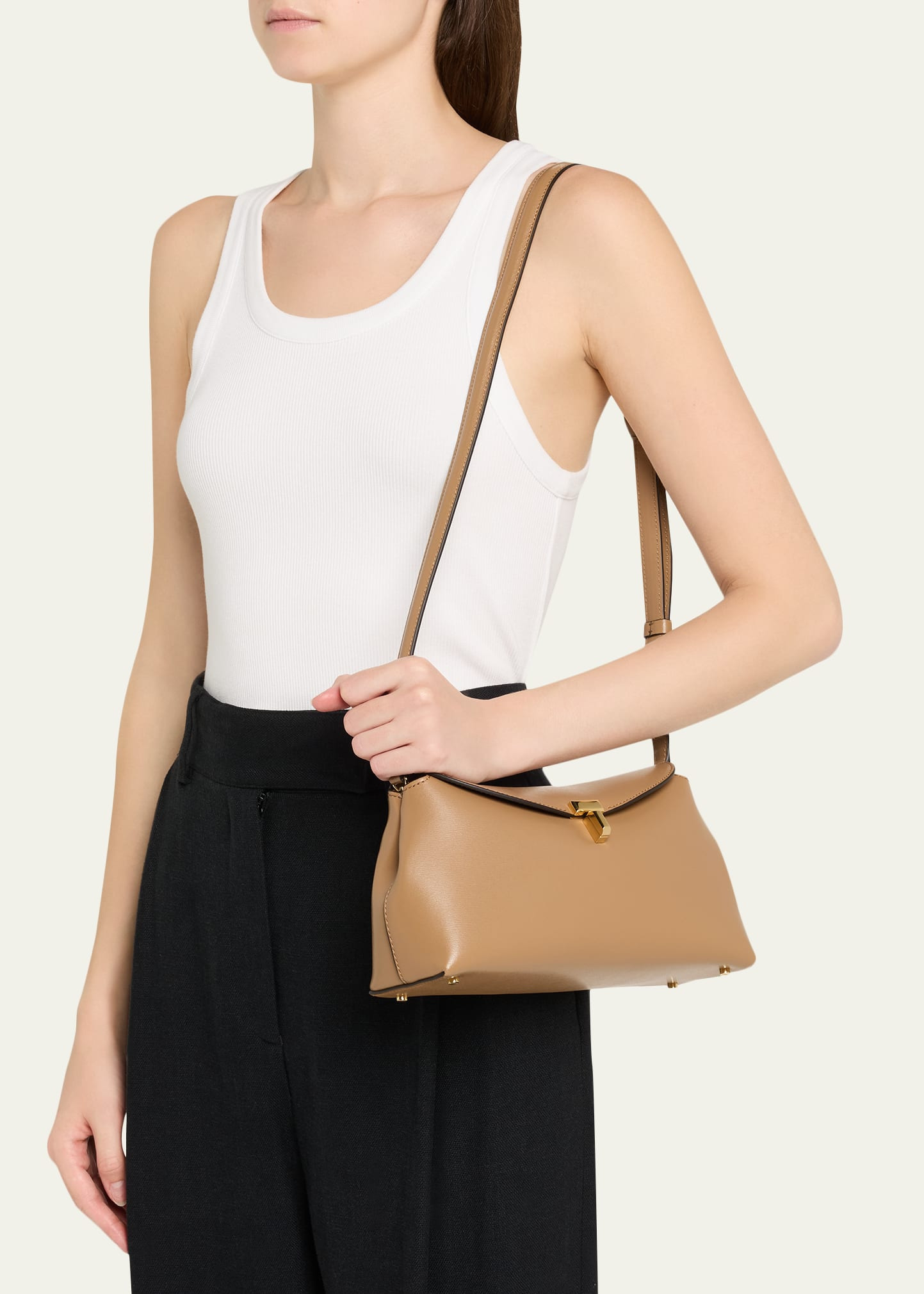 T-Lock Leather Clutch Bag - 2