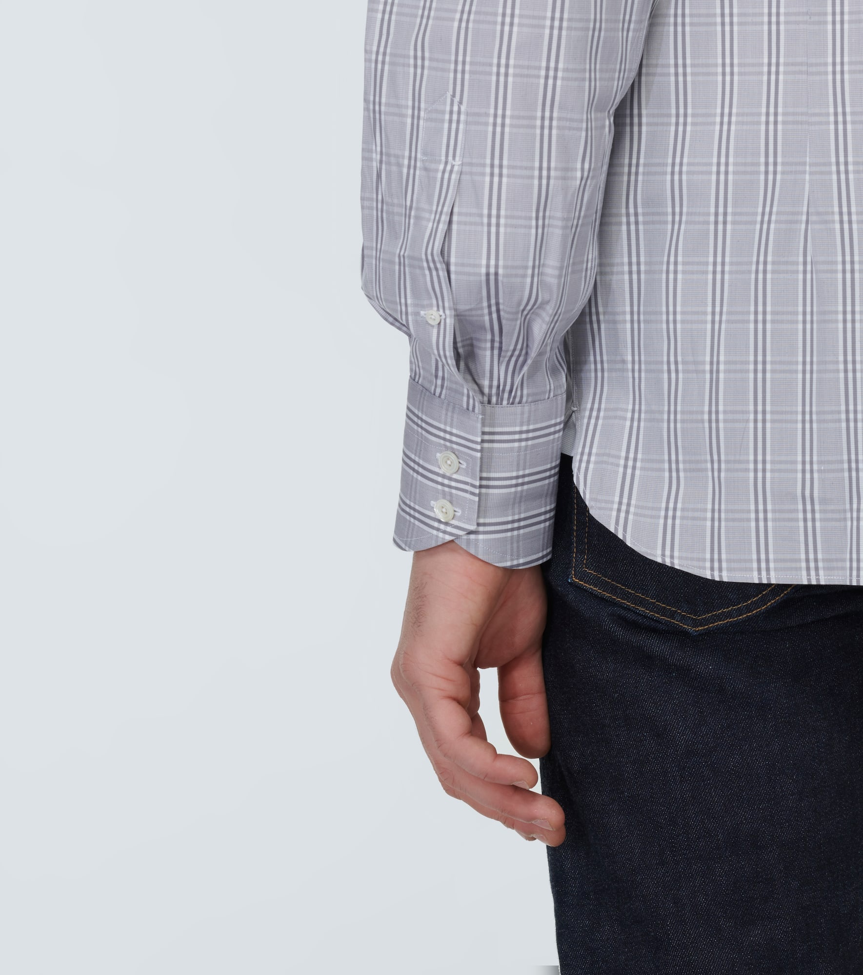 Checked cotton poplin shirt - 6