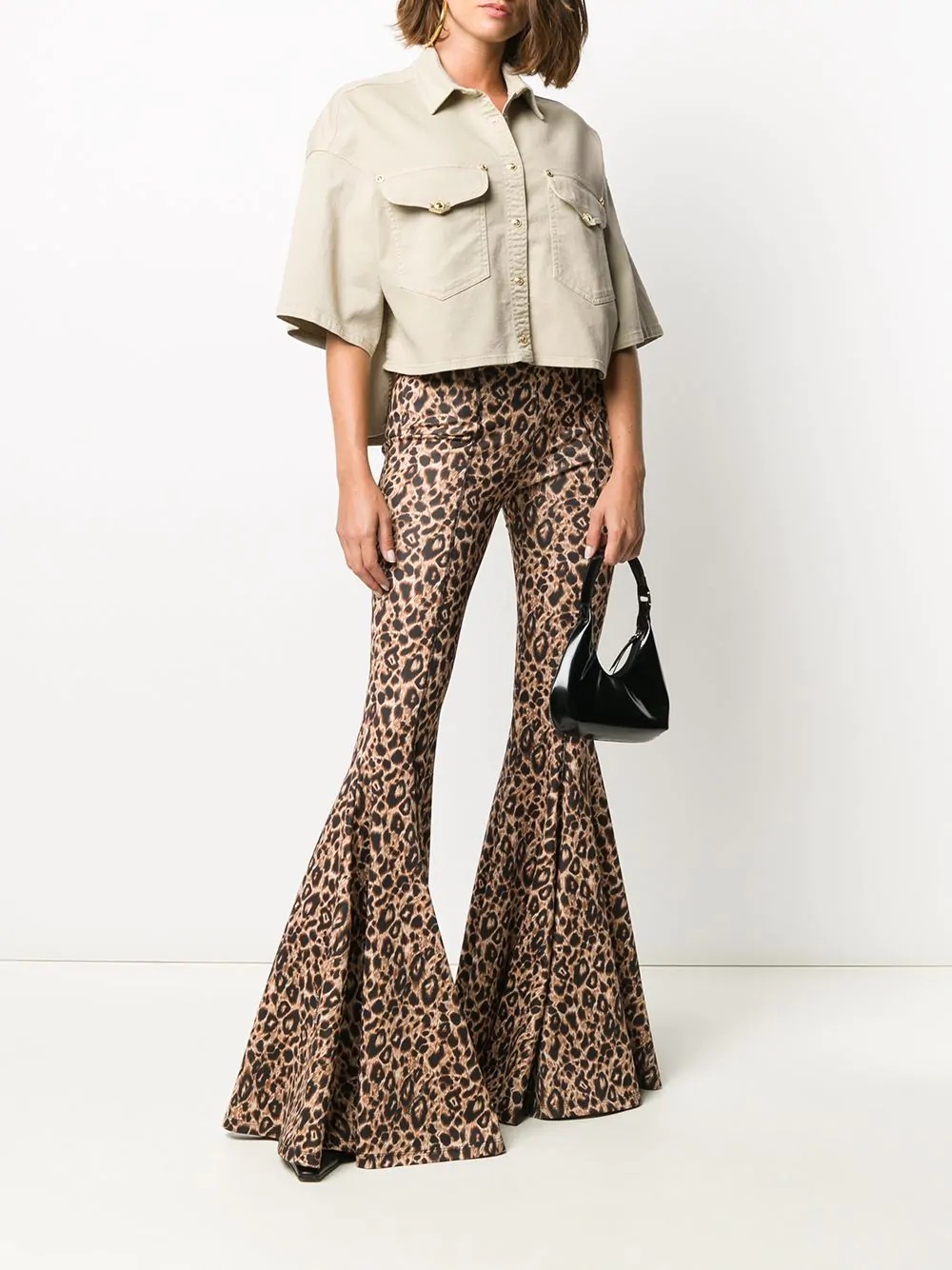 leopard print flared trousers  - 2