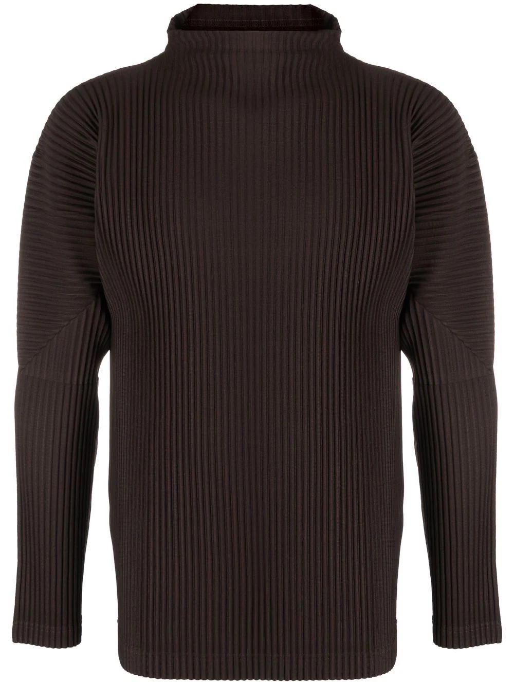 plissé-effect funnel-neck top - 1