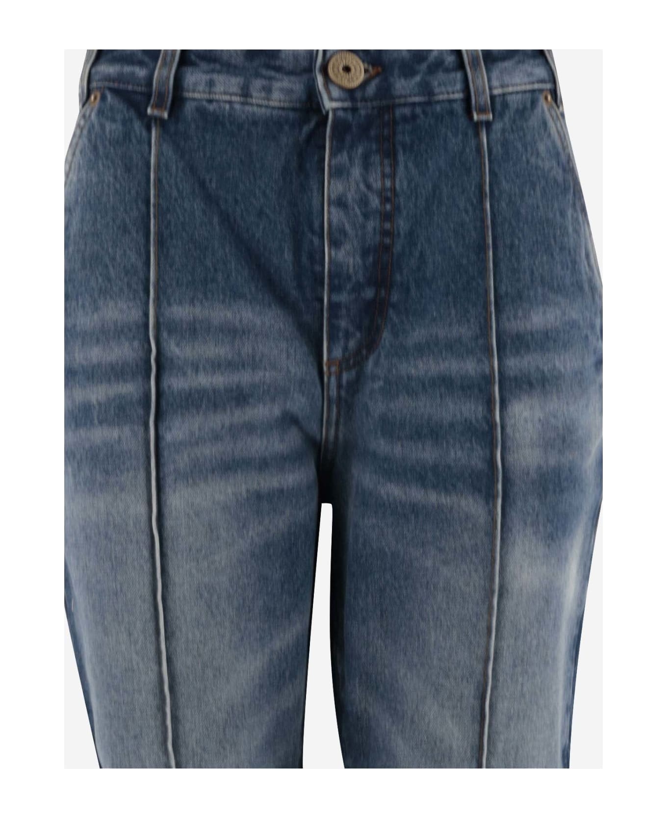 Cotton Denim Flared Jeans - 4