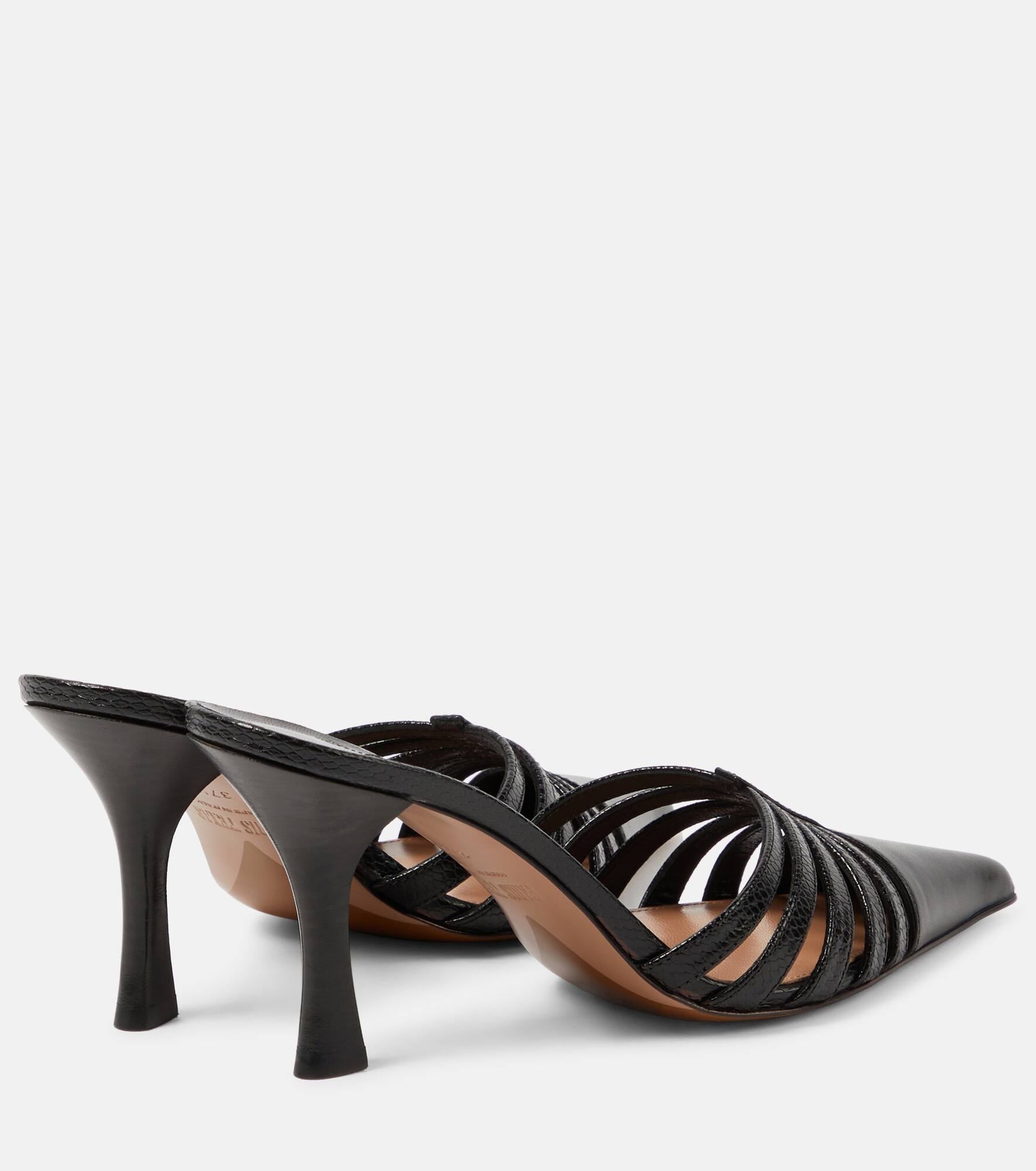 Nadia 85 cutout leather mules - 3