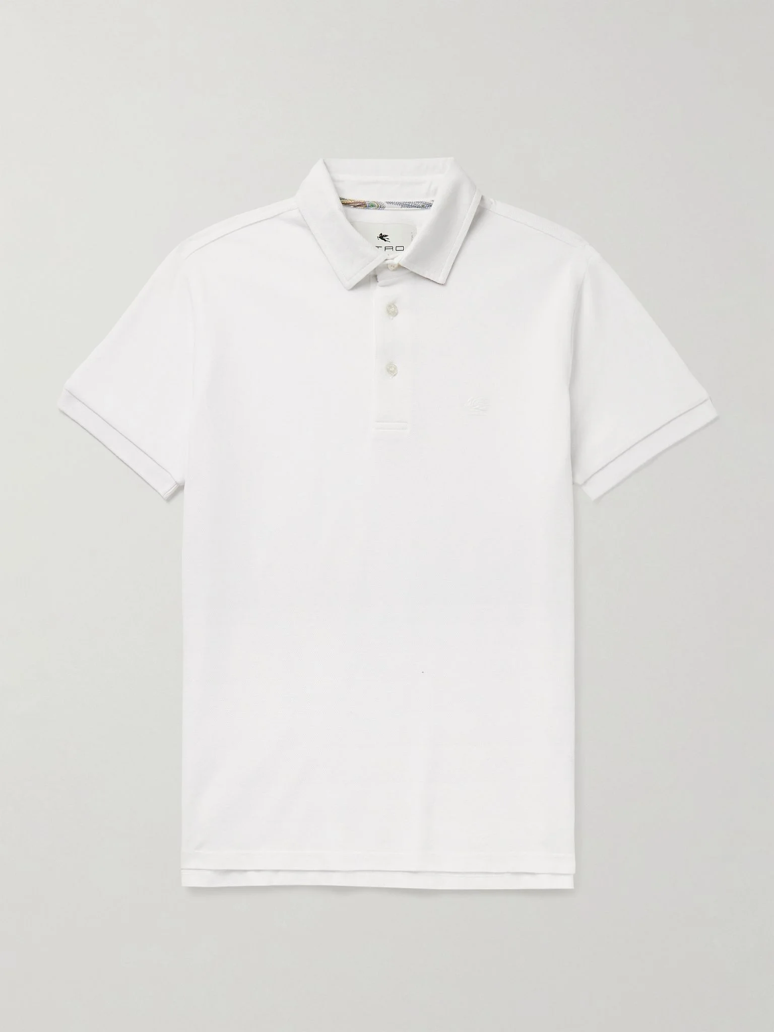 Logo-Embroidered Cotton-Piqué Polo Shirt White - 1