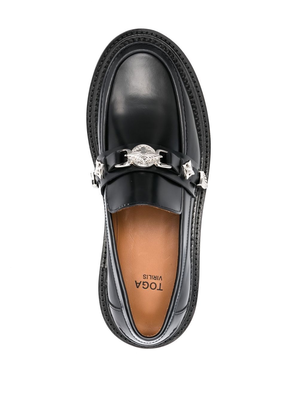 chunky leather loafers - 4