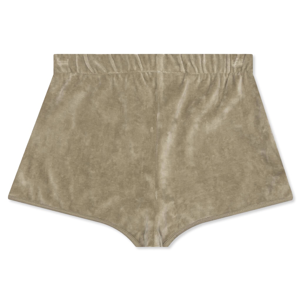 ESSENTIALS WOMEN'S VELOUR BEACH SHORT - OAK - 2