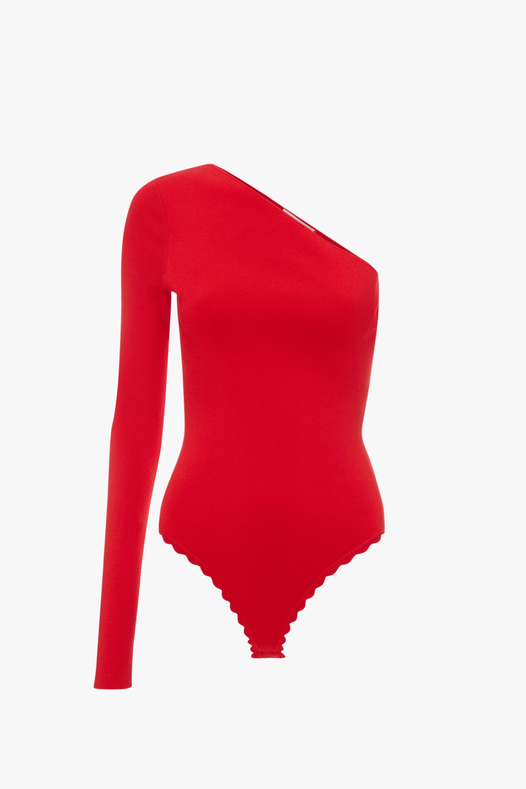 VB Body One Shoulder Bodysuit in Red - 1