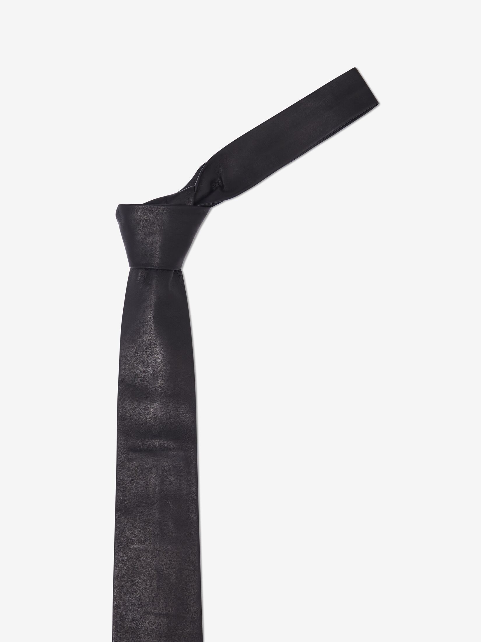 Women's Leather Tie in Black - 2