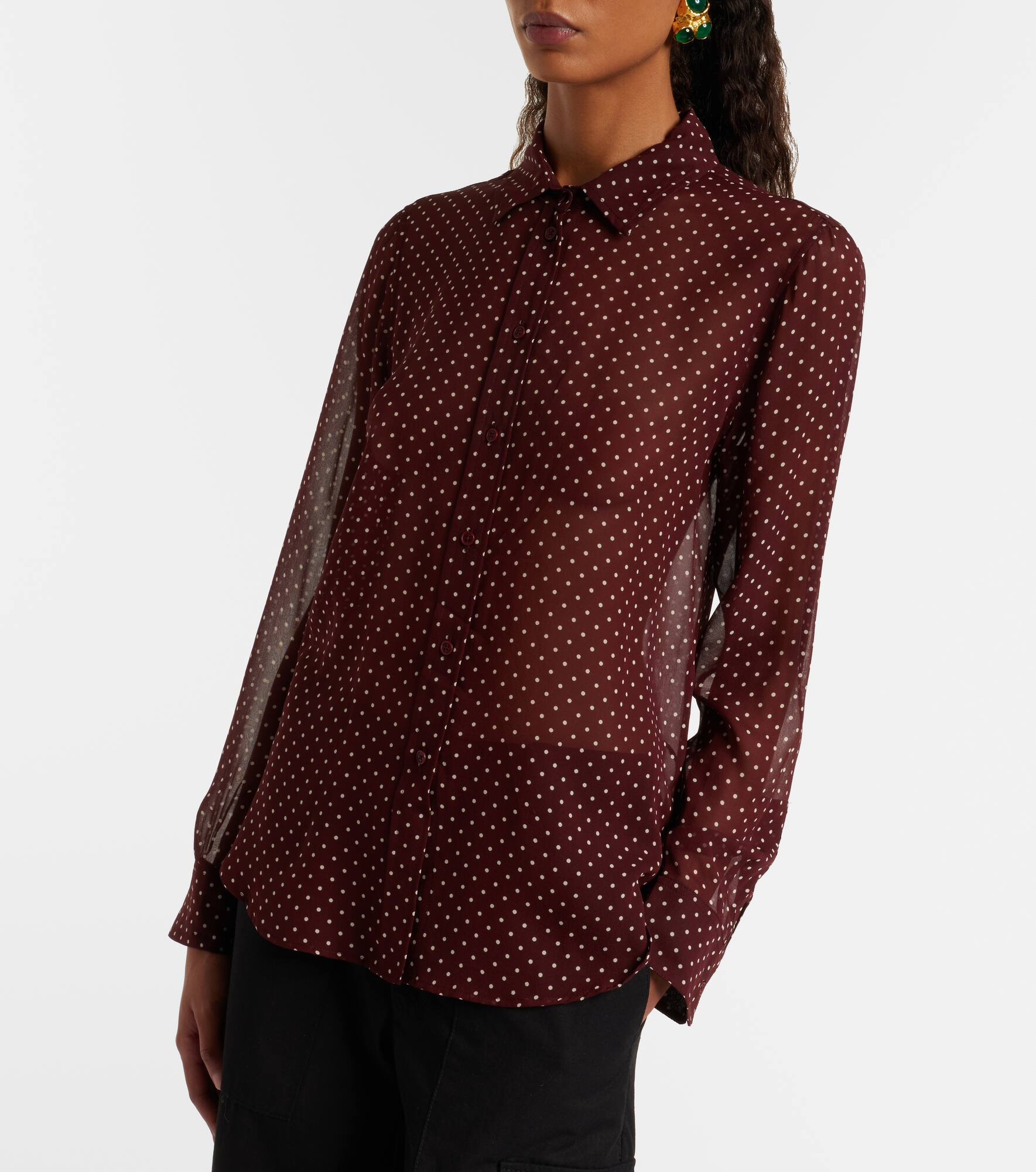 Gaia polka-dot silk shirt - 6