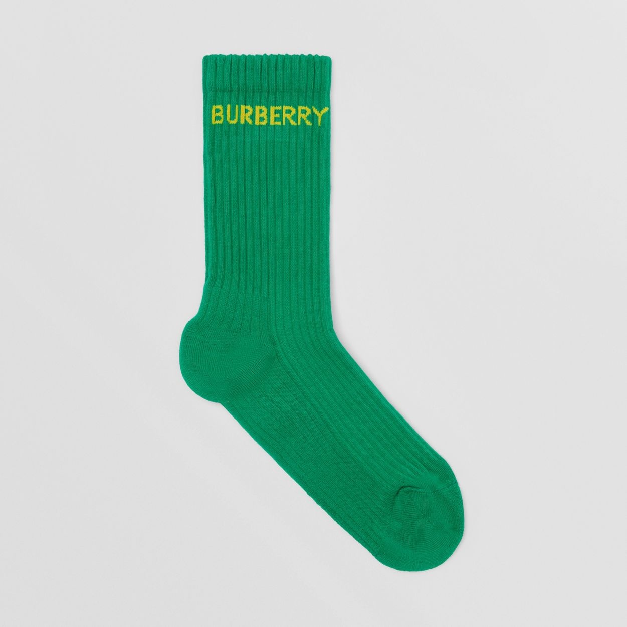 Logo Intarsia Technical Stretch Cotton Socks - 1