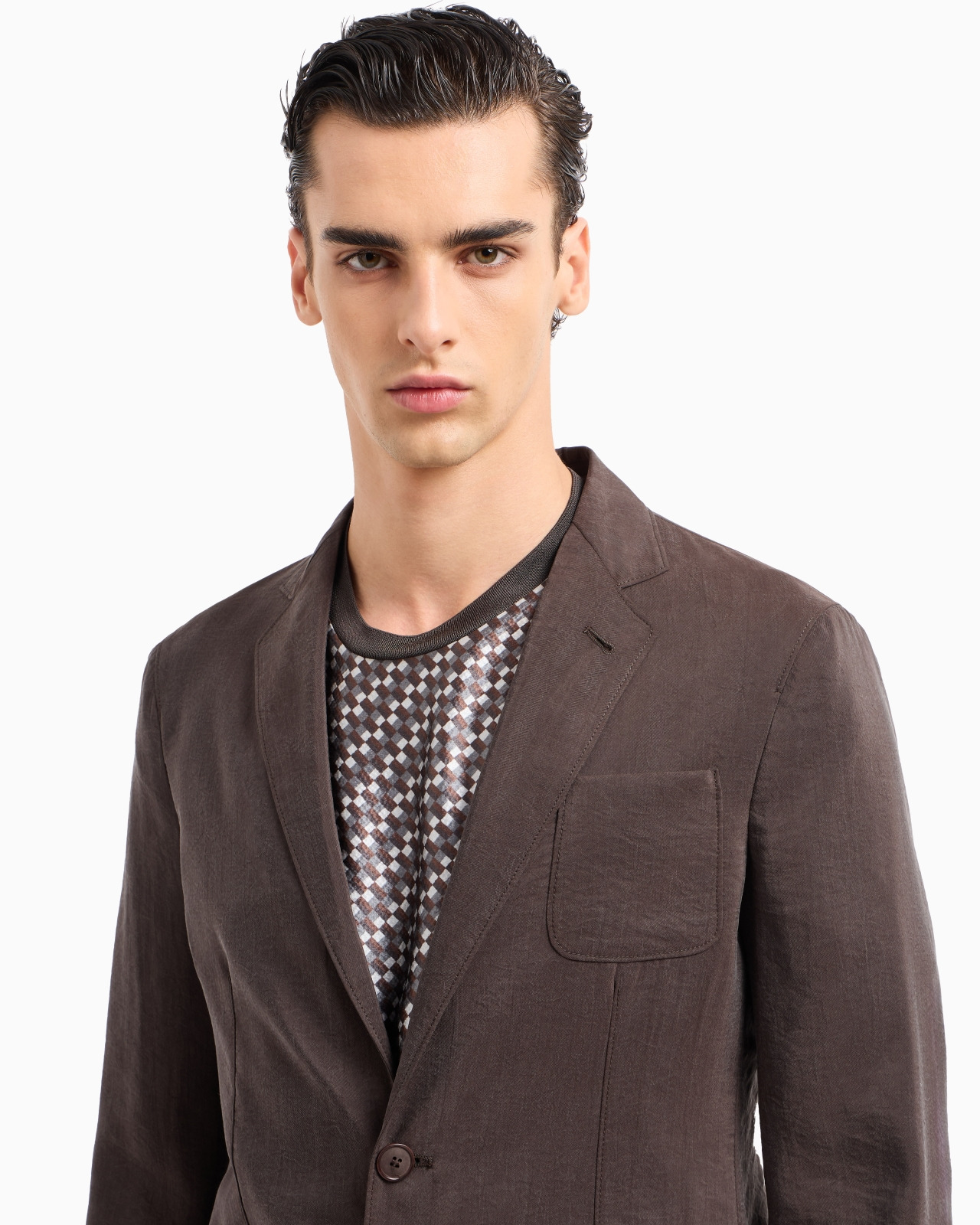 Upton line single-breasted jacket in a washed silk blend - 5