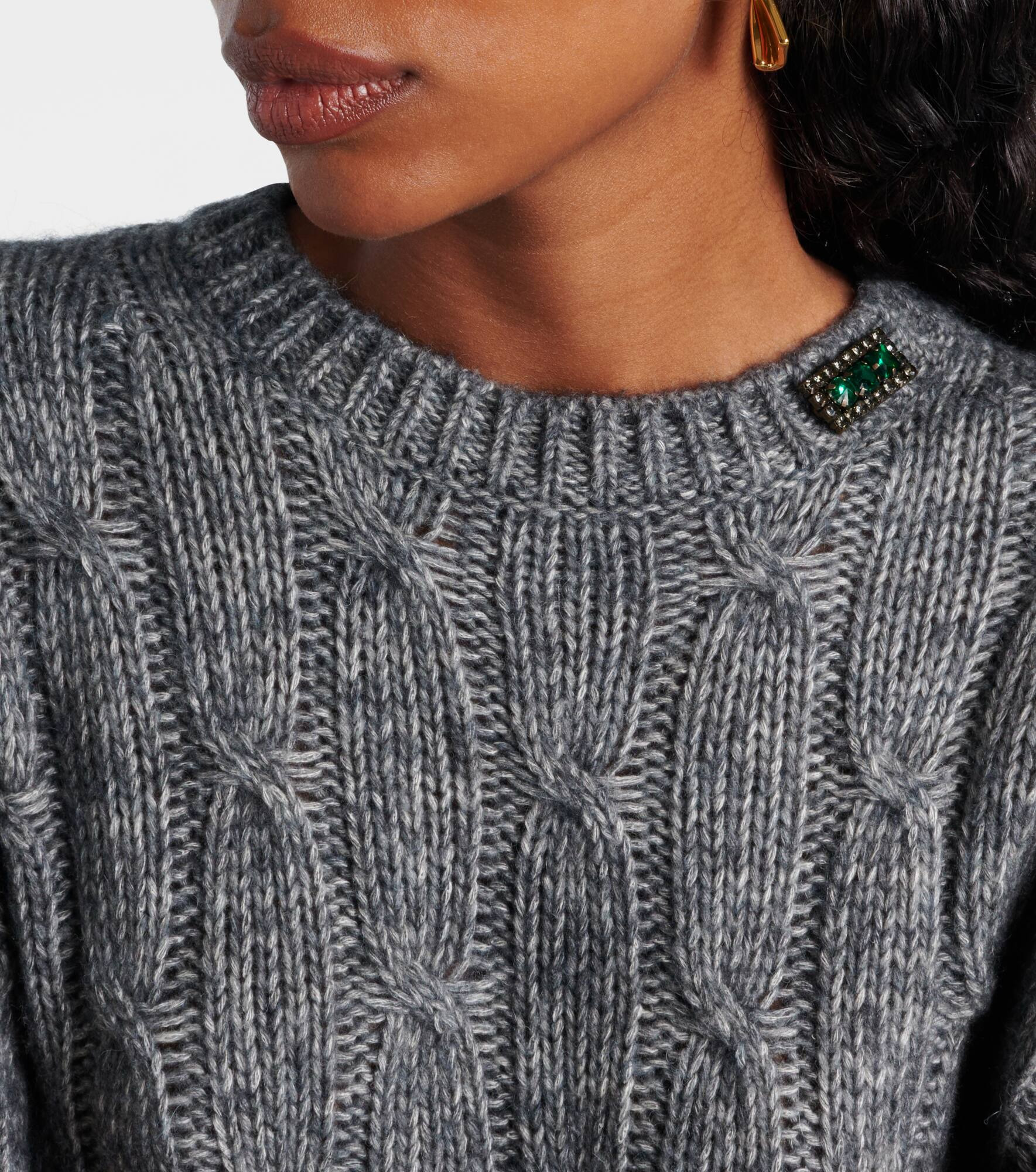 Cotton, alpaca, and wool sweater - 4