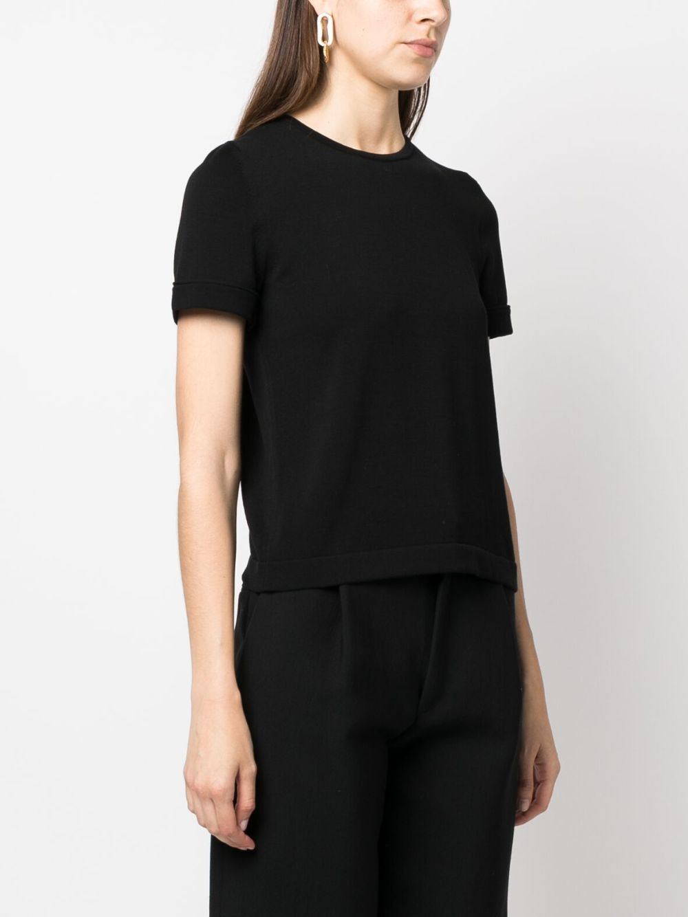 embroidered-logo knitted top - 3