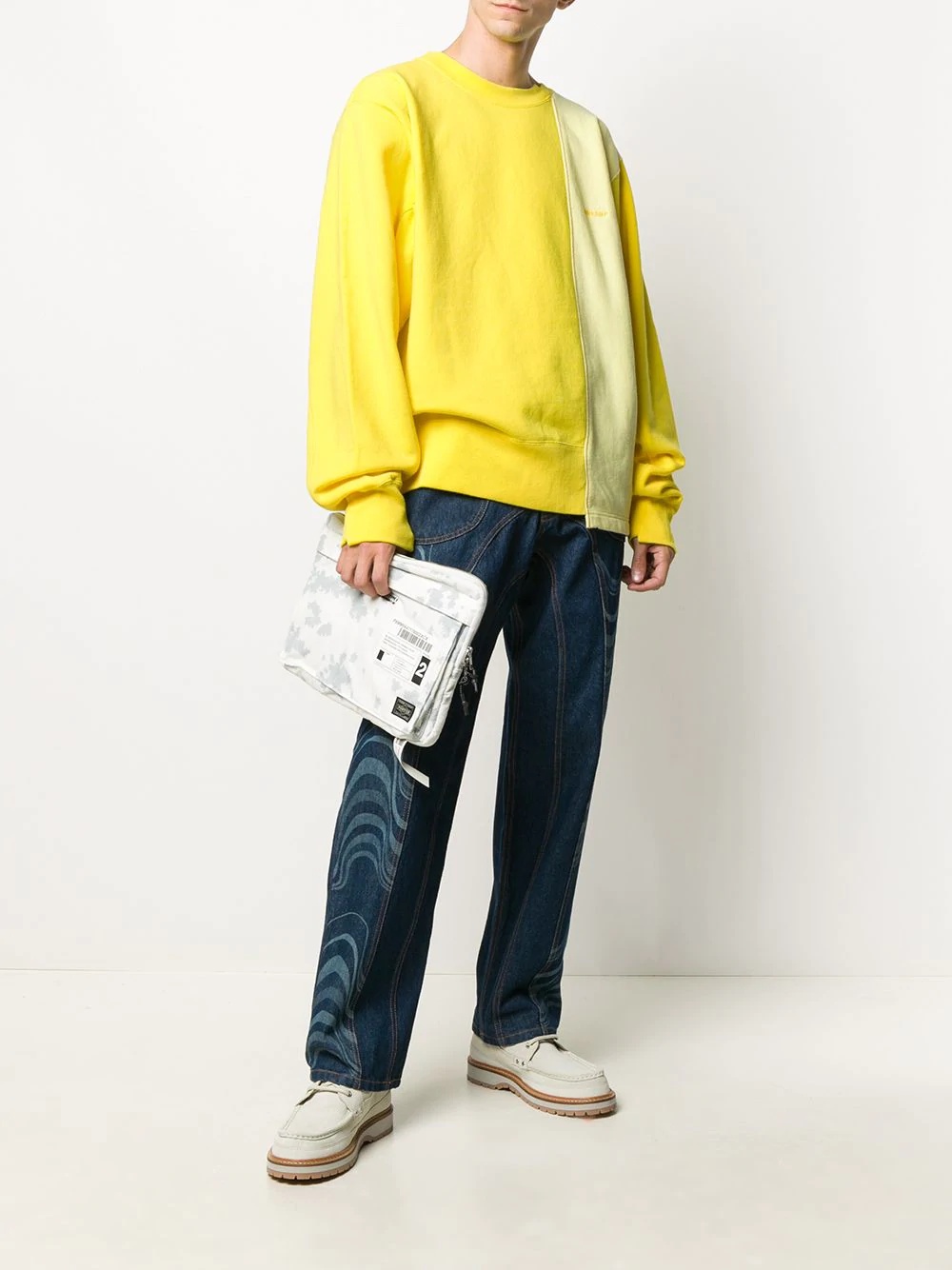 contrast-panel sweatshirt - 2