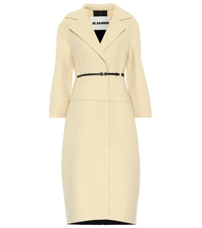 Belted virgin wool coat - 1