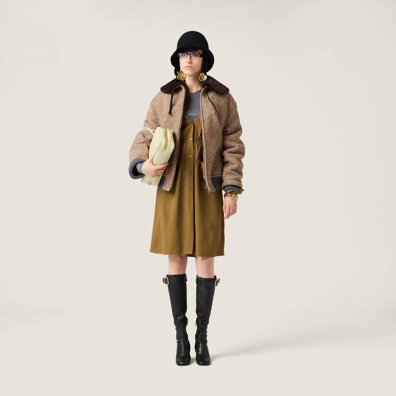 Miu Miu Shetland wool blouson jacket outlook