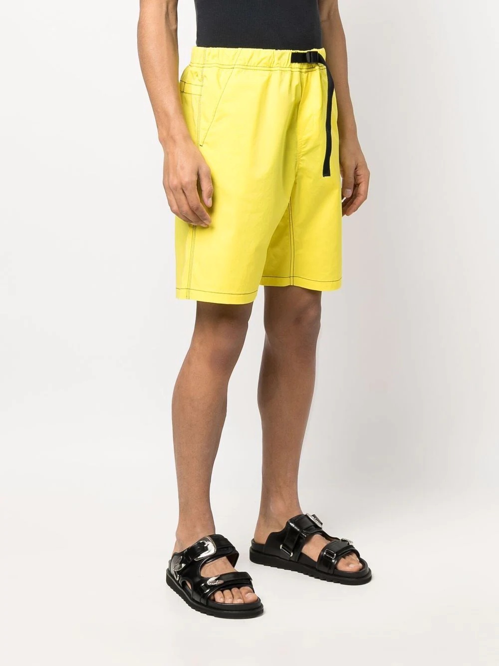 contrast stitching track shorts - 3