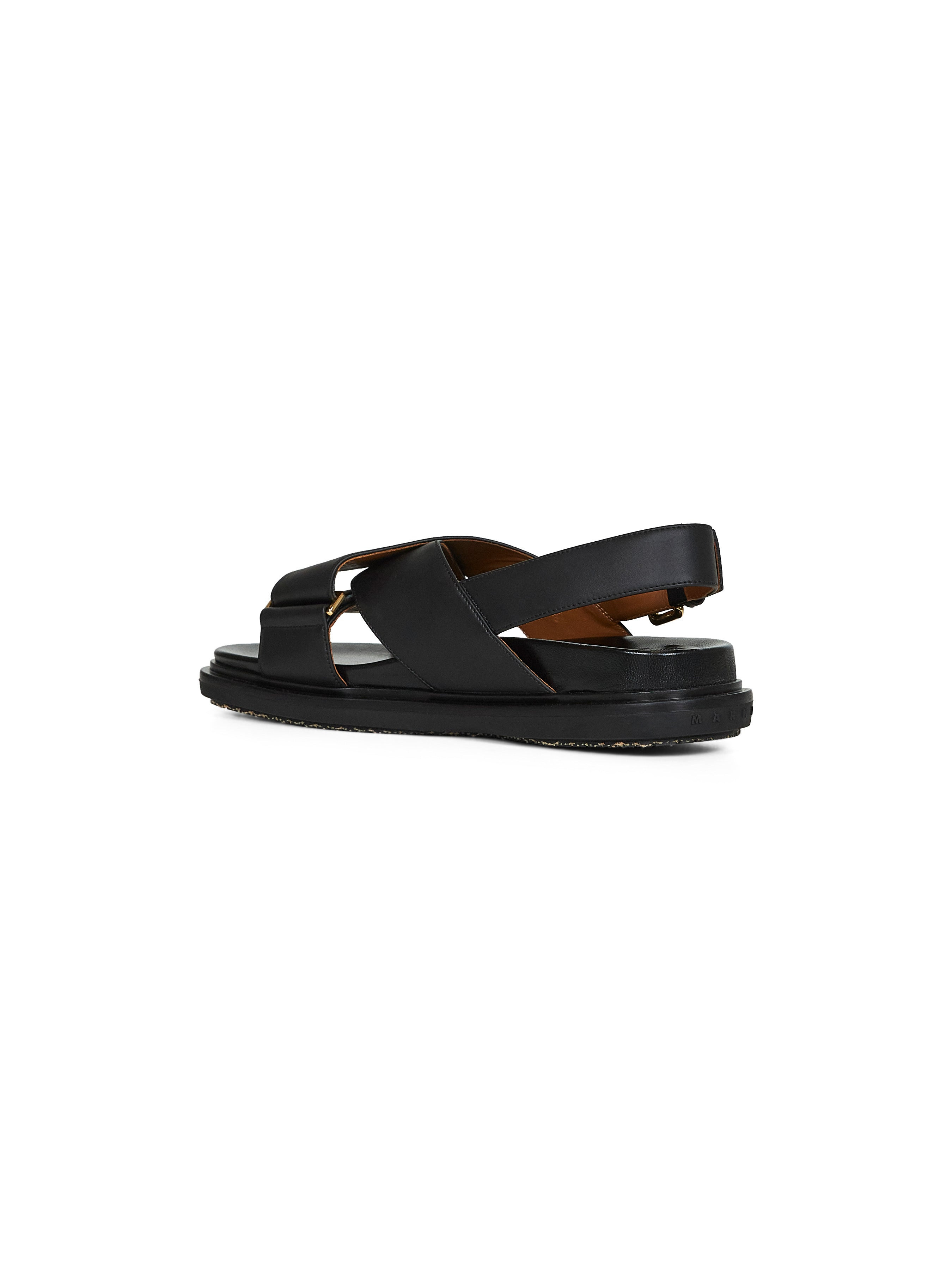 Black calfskin Fussbett sandals - 6