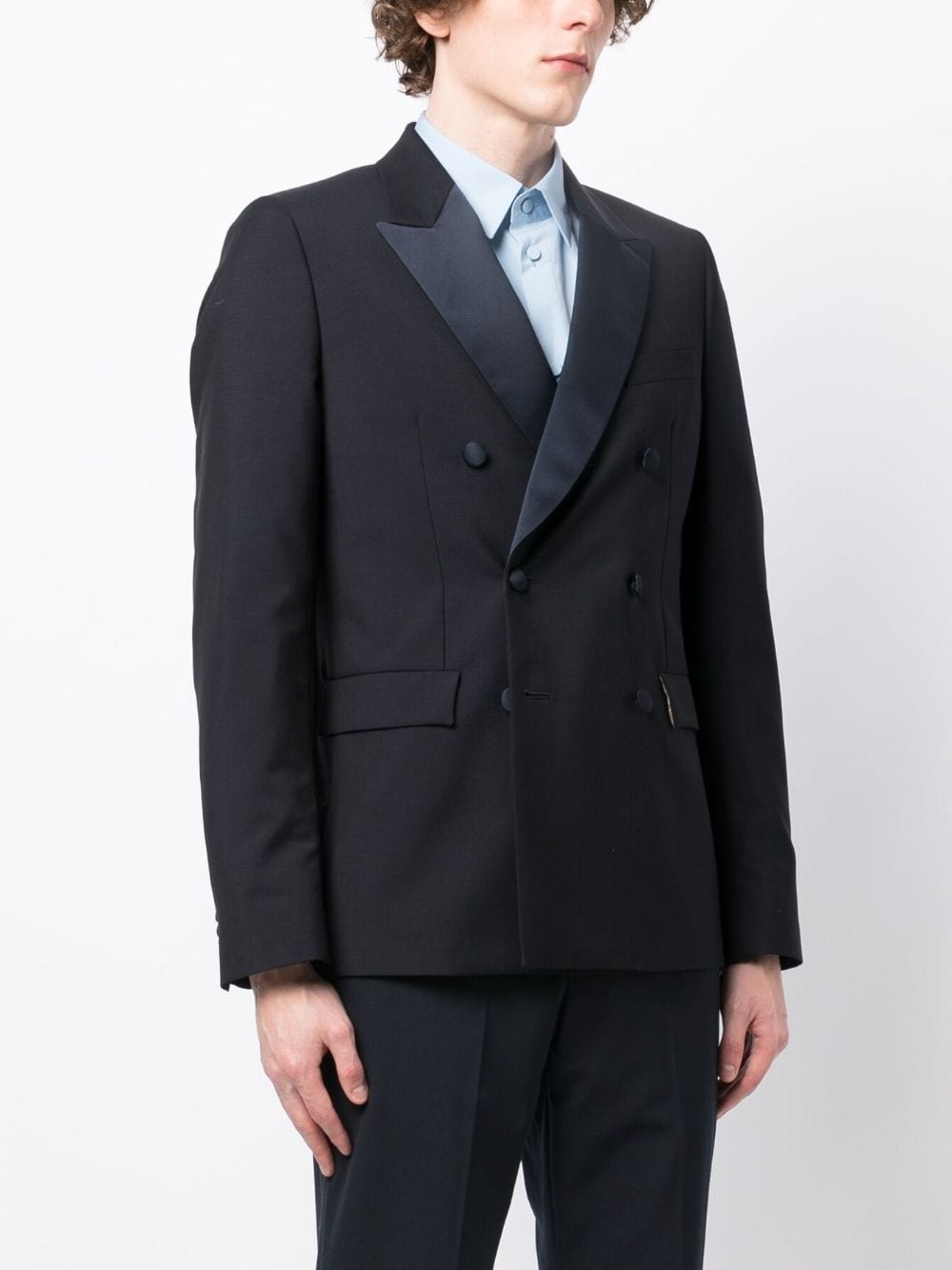 double-breasted wool-mohair blazer - 3