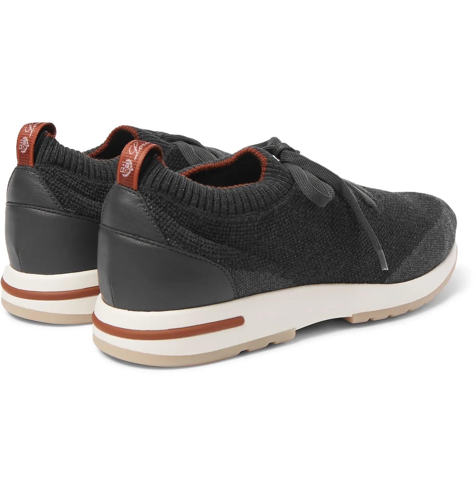 360 Flexy Walk Leather-Trimmed Knitted Wish Wool Sneakers - 30