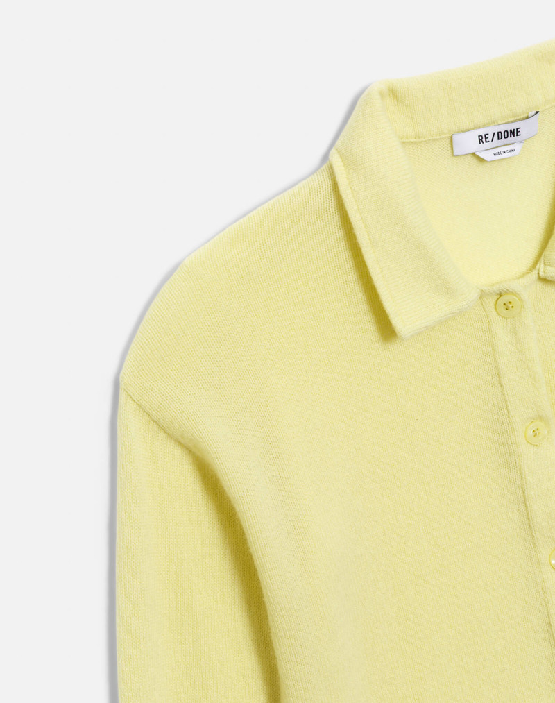 The Loose Polo Cardigan - Limeade 3