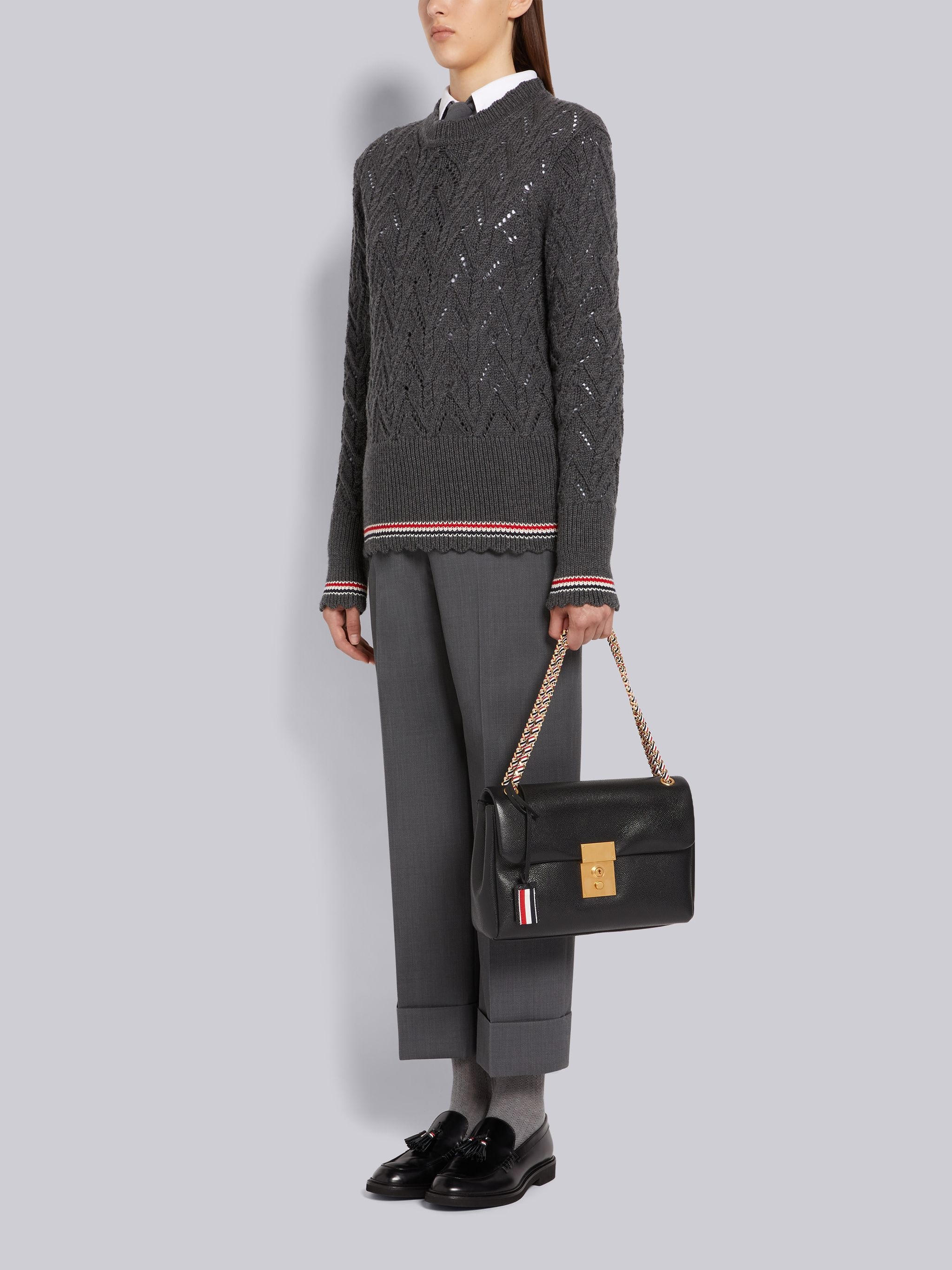 Black Lamb Leather Mrs. Thom Flap Shoulder Bag 6