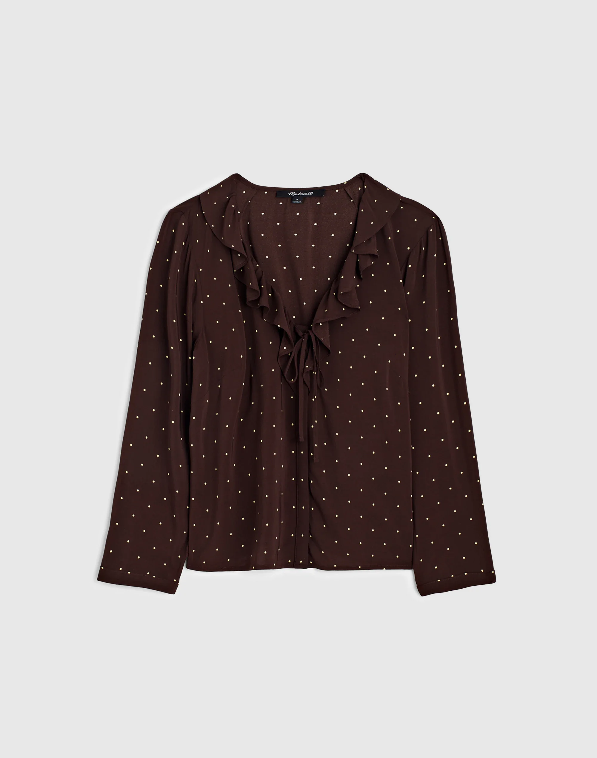 Ruffled V-Neck Long-Sleeve Top - 1
