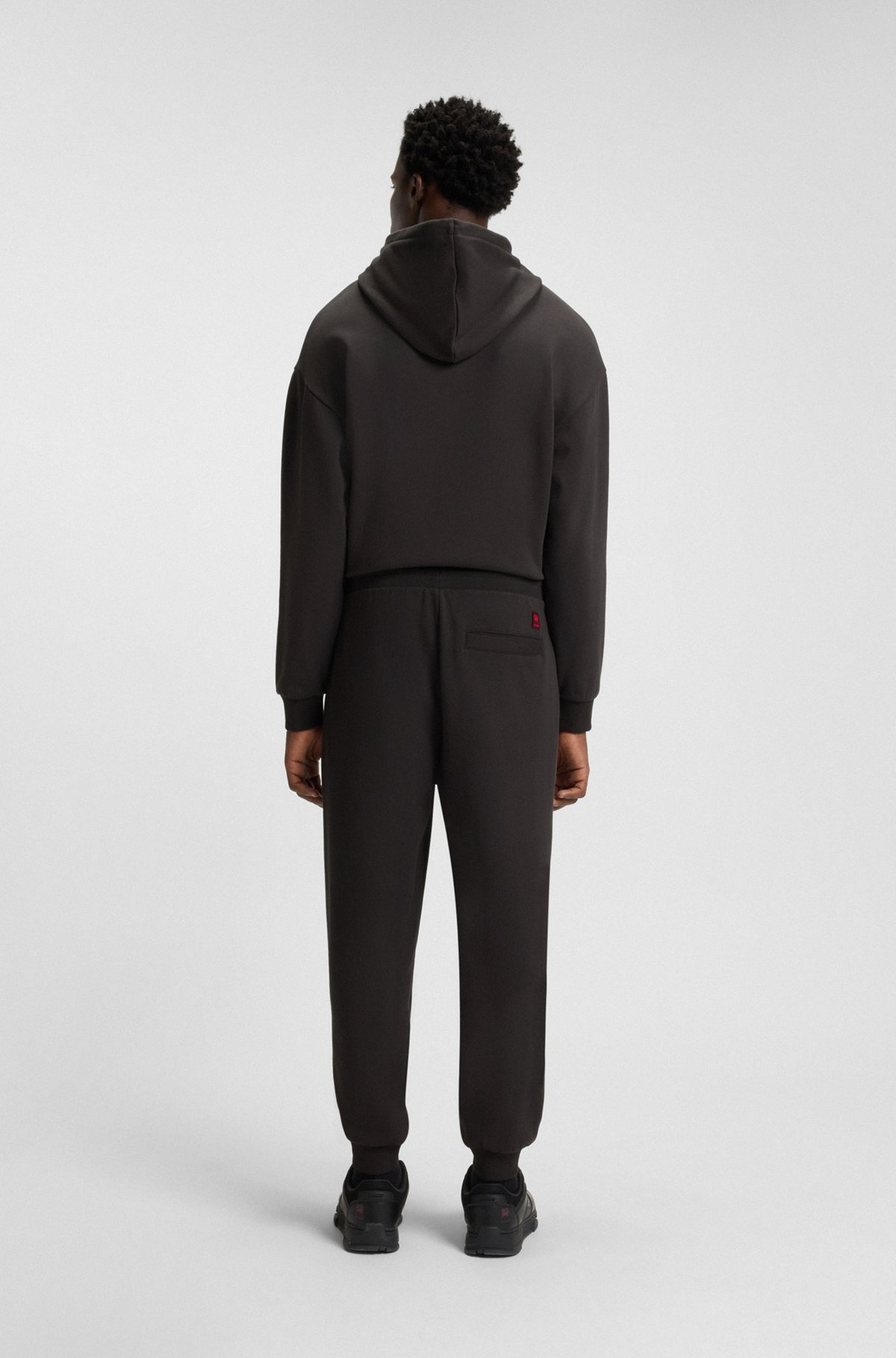 HUGO X RB COTTON-TERRY TRACKSUIT BOTTOMS WITH BULL GRAPHIC - 5