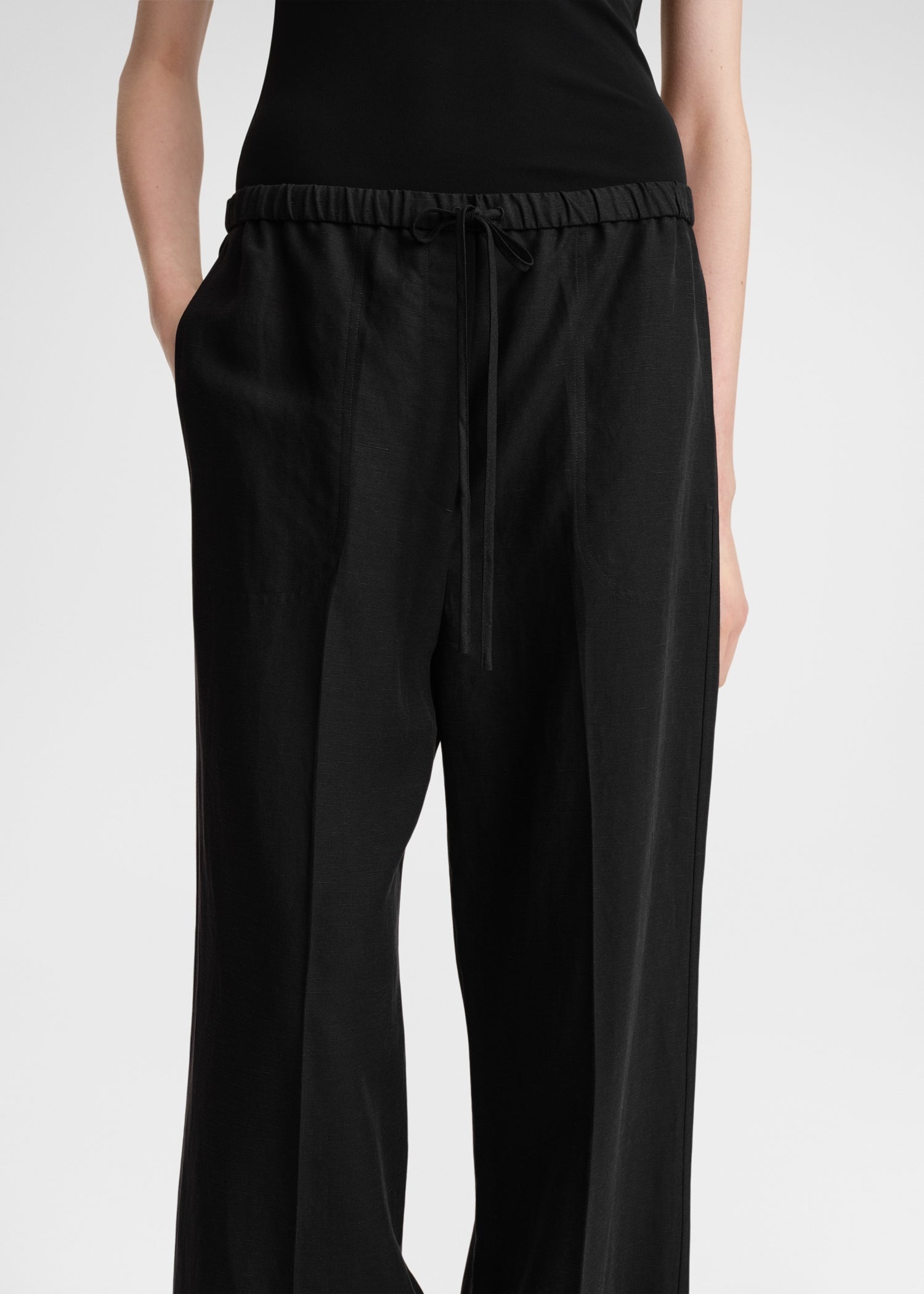 Fluid drawstring trousers black - 5