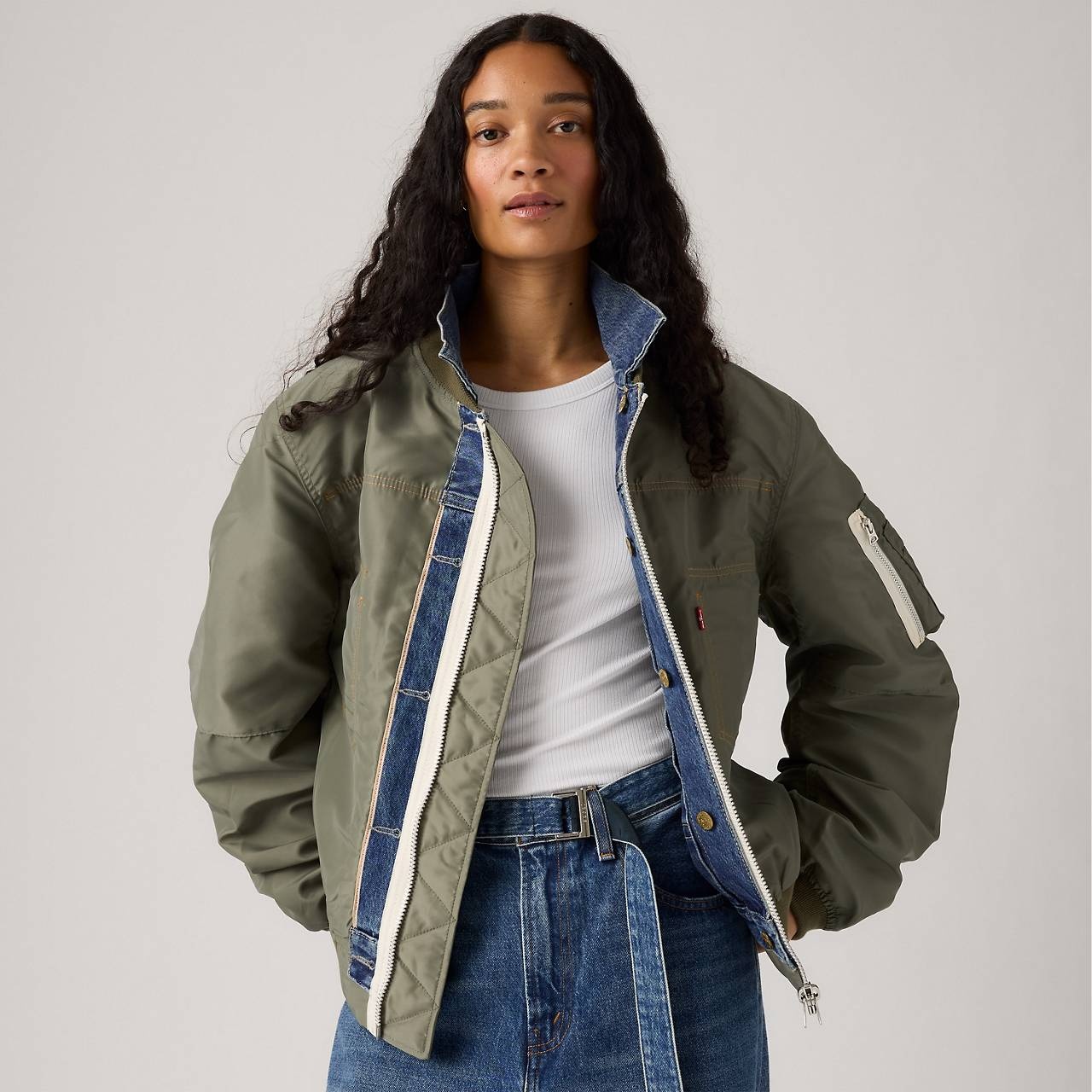 LEVI’S® X SACAI MEN’S DENIM X NYLON TWILL REVERSIBLE BLOUSON - 4