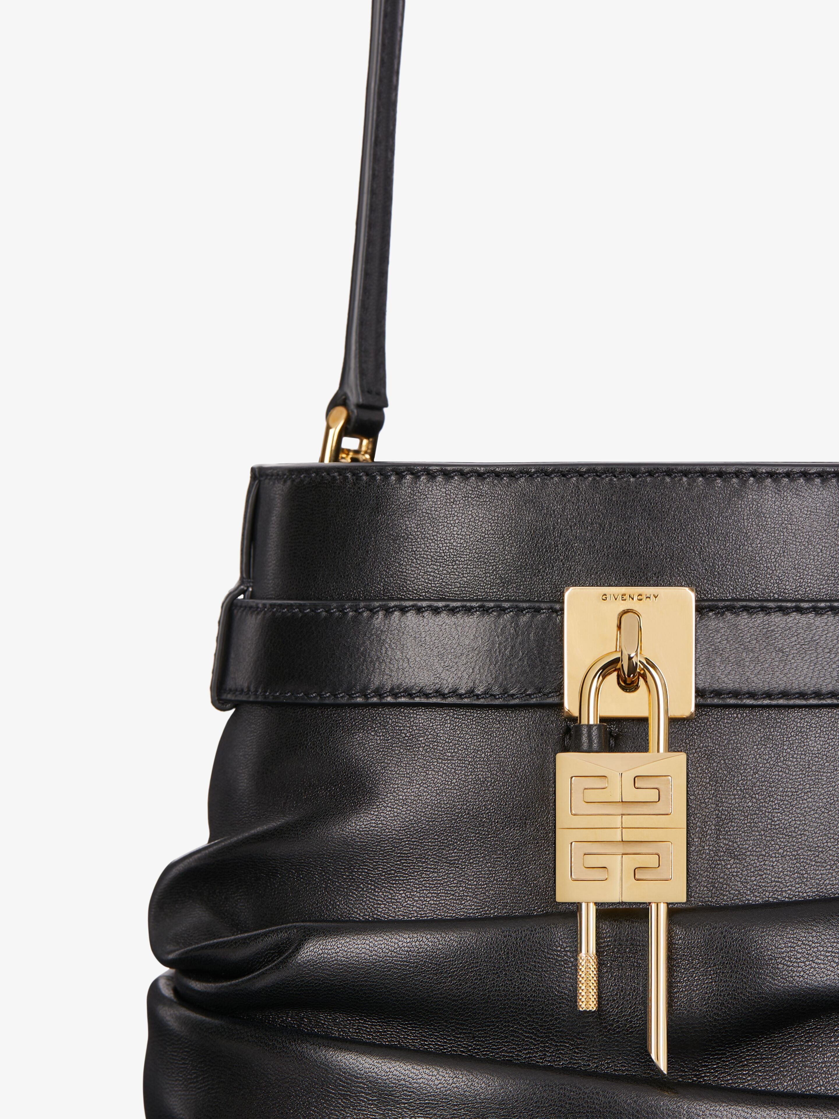 SHARK LOCK BUCKET BAG IN NAPPA LEATHER - 7
