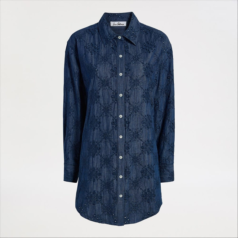 Denim Eyelet Mini Dress 1