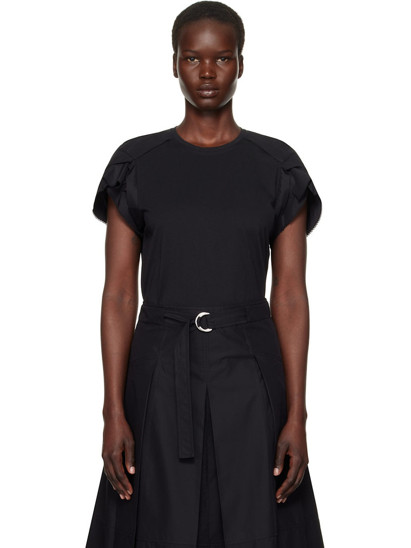 Black Cascade Drape Combo T-shirt 1