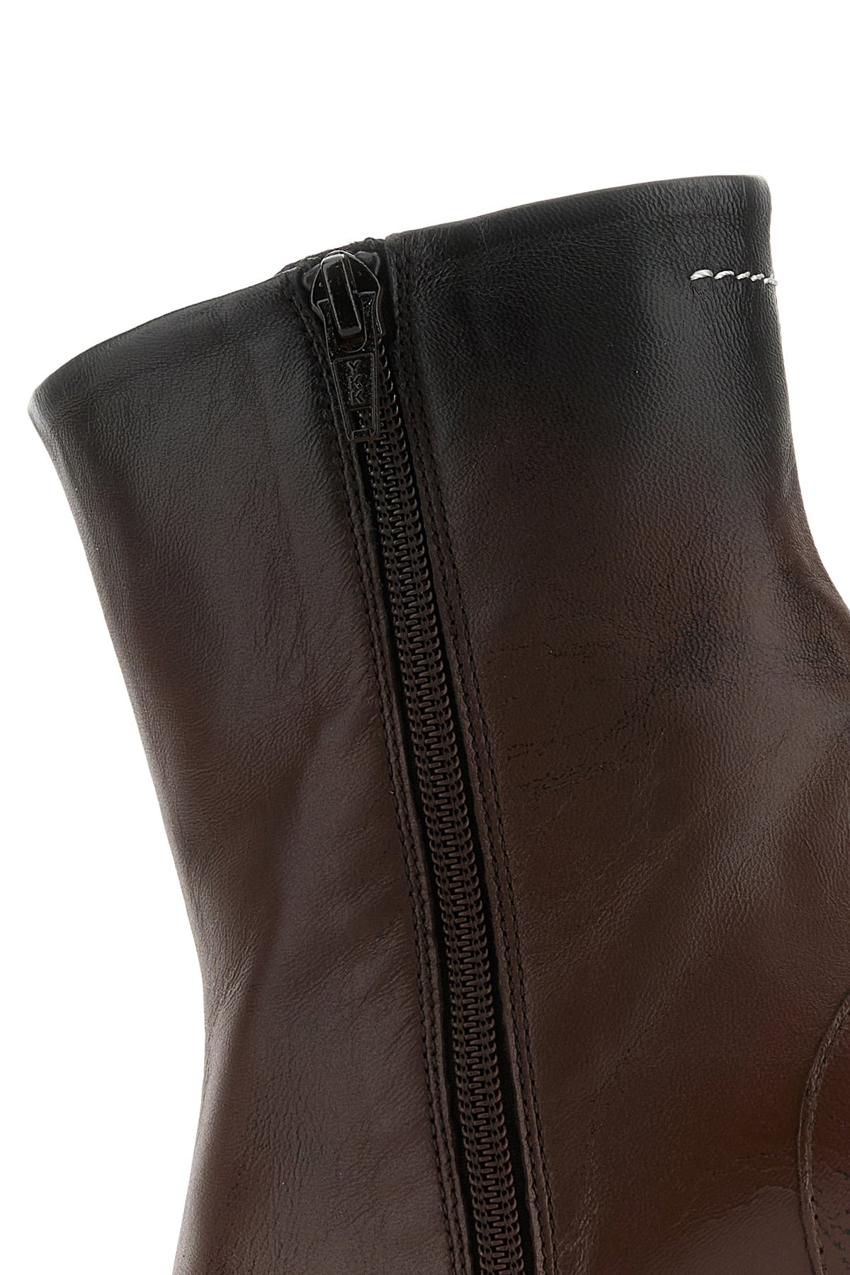 Chocolate leather ankle boots - 4
