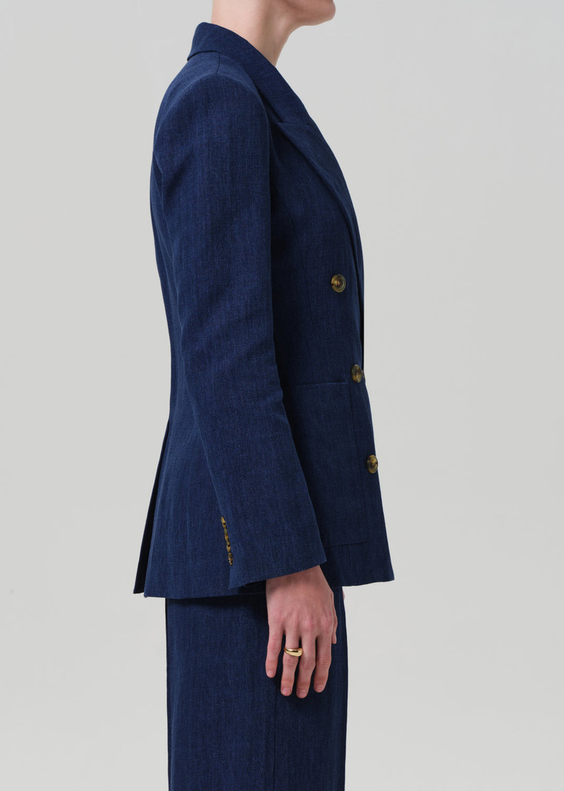 Chelsea Blazer Linen In Denim 4
