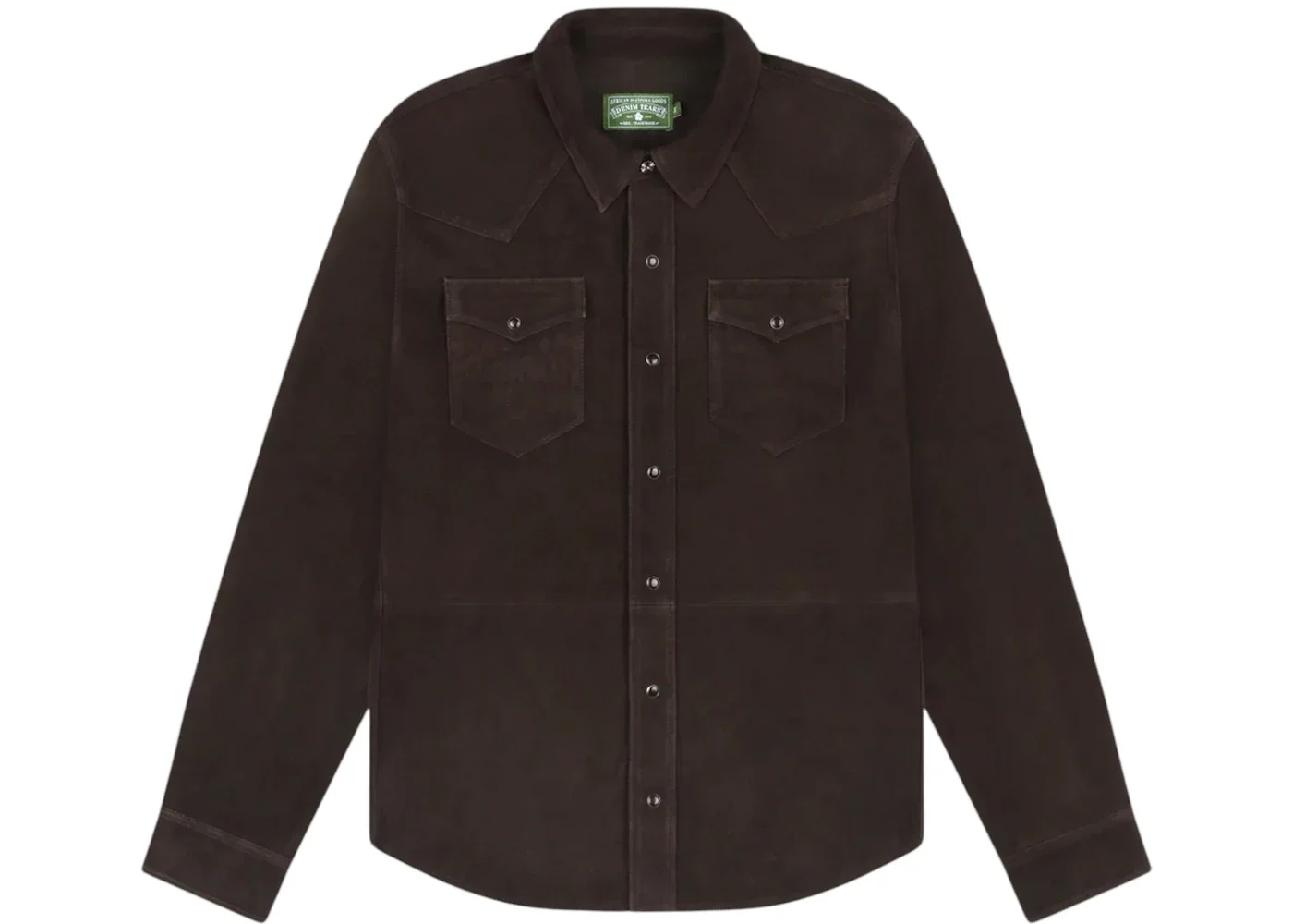 Denim Tears Suede Leather Western Shirt Coffee - 1