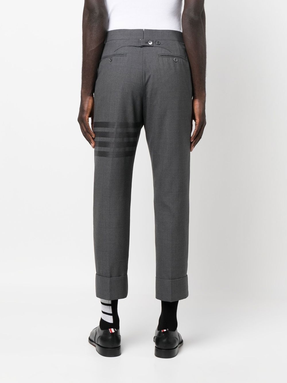 cropped stripe-print wool trousers - 4
