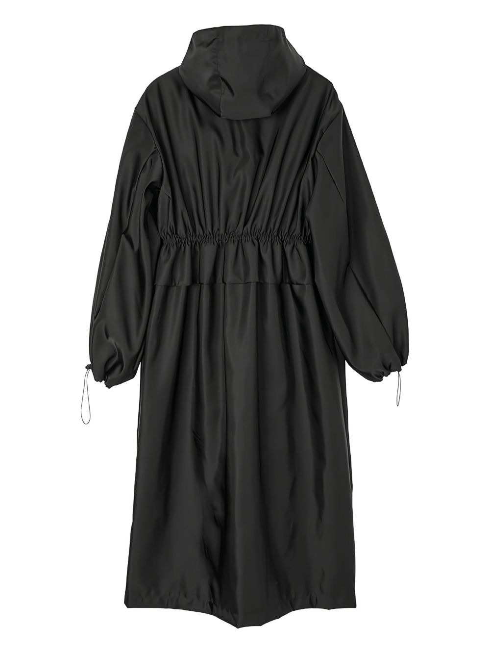 hooded drawstring parka coat - 5