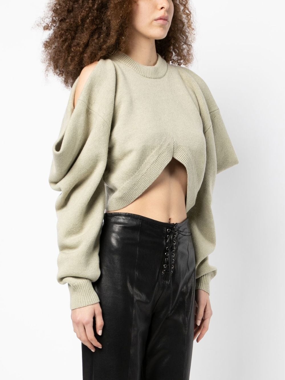 draped-sleeve knit jumper - 3