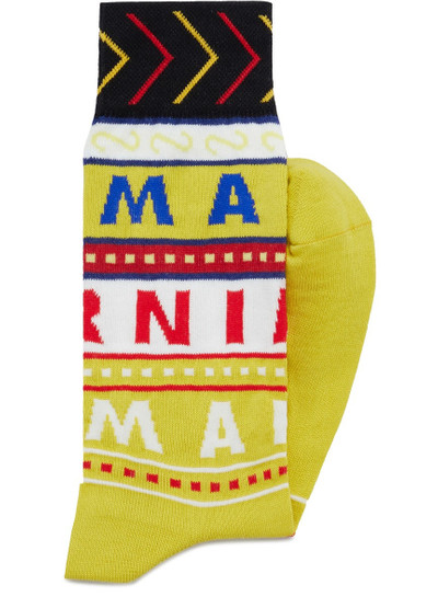 Marni Cotton Socks With Mixed Logos outlook