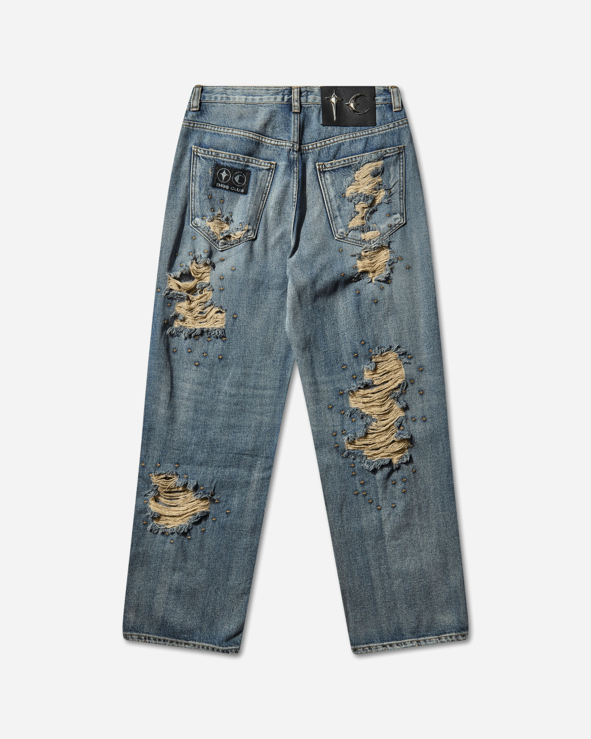 Men's Vintage Double Knee Pants Blue - 2