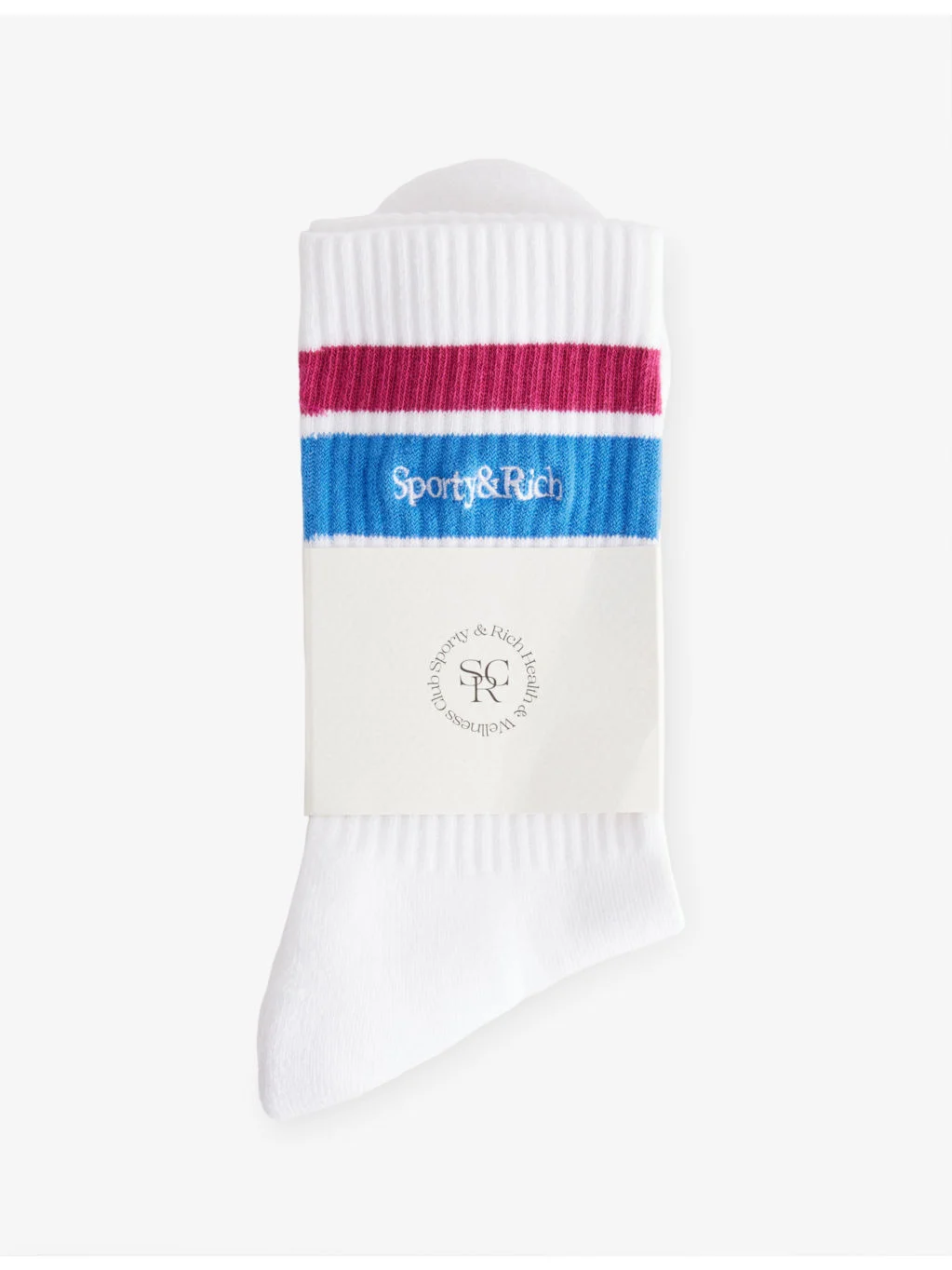 Serif Logo Striped Stretch-Cotton Blend Socks - 1